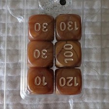 D6 CCG Dice Set 7pcs Brown  White Plastic Numbers Dots Collectible