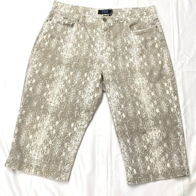 FDJ French Dressing Jeans Snakeskin Print Olivia Pedal Pusher Size 12 Capris GUC