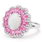 GENUINE 2.15 Cts OPAL & PINK SAPPHIRE RING SOLID .925 STERLING SILVER - NWT — photo 5