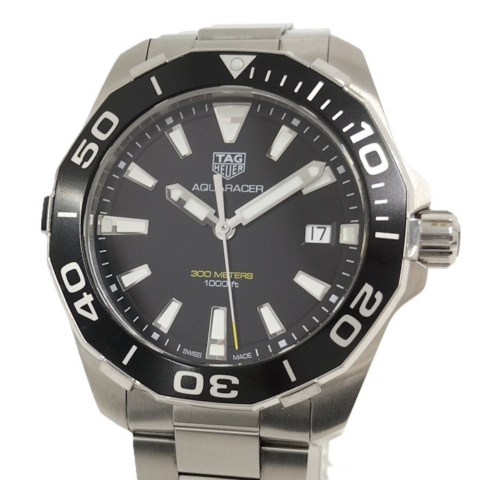 TAG Heuer Aquaracer Quartz Stainless Steel Black Dial Watch WAY111A
