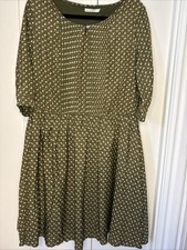 Mika Rose Olive Green Dress Women’s Plus Size Large Stretchy Waist ModestMission