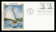 DR WHO 1985 FDC TRANSPORTATION COIL ICEBOAT COLORANO SILK CACHET PAIR M36003