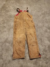 Carhartt R38 BRN Quilted Insulated Bib Overalls 40x28 Unisex Vintage Made In USA