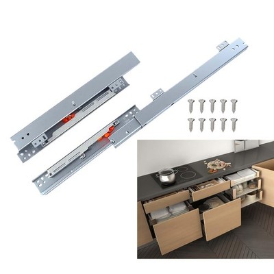1 Pair 18'' Undermount Drawer Slides, Soft Close Bottom Mount Pull Out Shelf