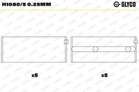 Glyco Kurbelwellenlager H1080/5 0.25Mm FüR Mitsubishi Renault Volvo