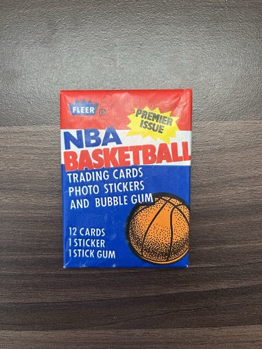 1986 Fleer Basketball Wax Pack Isiah Thomas Front Olajuwan Back