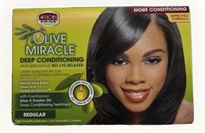 African Pride Olive Miracle No-Lye Relaxer Kit Regular AntiBreakage Conditioning