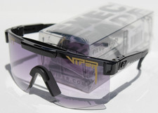 PIT VIPER The Exec Fade Sunglasses Black/Gray Gradient Wrap Single Wide NEW