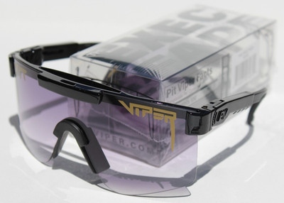 PIT VIPER The Exec Fade Sunglasses Black/Gray Gradient Wrap Single Wide NEW