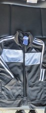 adidas Men  s Track Jacket L Black/White Full-Zip 3-Stripe Stand-Up Collar