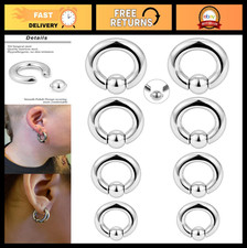 12G Septum Rings  Ear Gauges Stretching Kit - 316L Surgical Steel Jewelry 10mm-