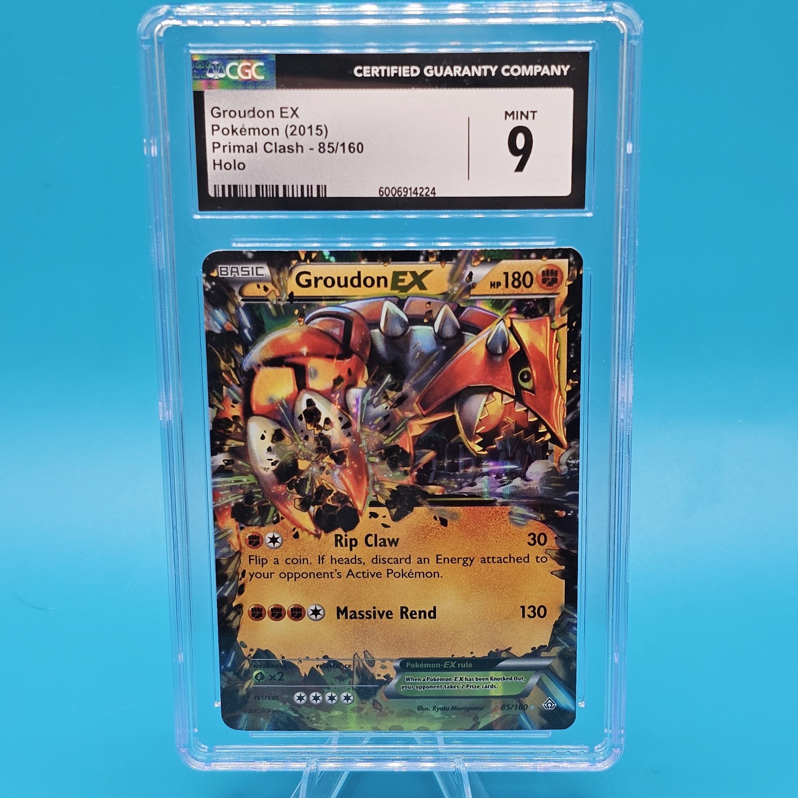 Groudon EX 85/160 XY - Primal Clash Holo CGC Mint 9