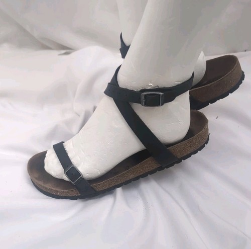 Birkenstock Yara Ankle Wrap Sandals Black 40 Ladies Sz 9 - Picture 4 of 10
