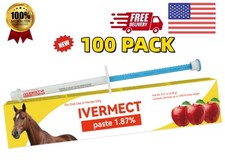 100 Pack In Box NEW Paste Horse Dewormer Apple Flavor wormer Convenient Open US