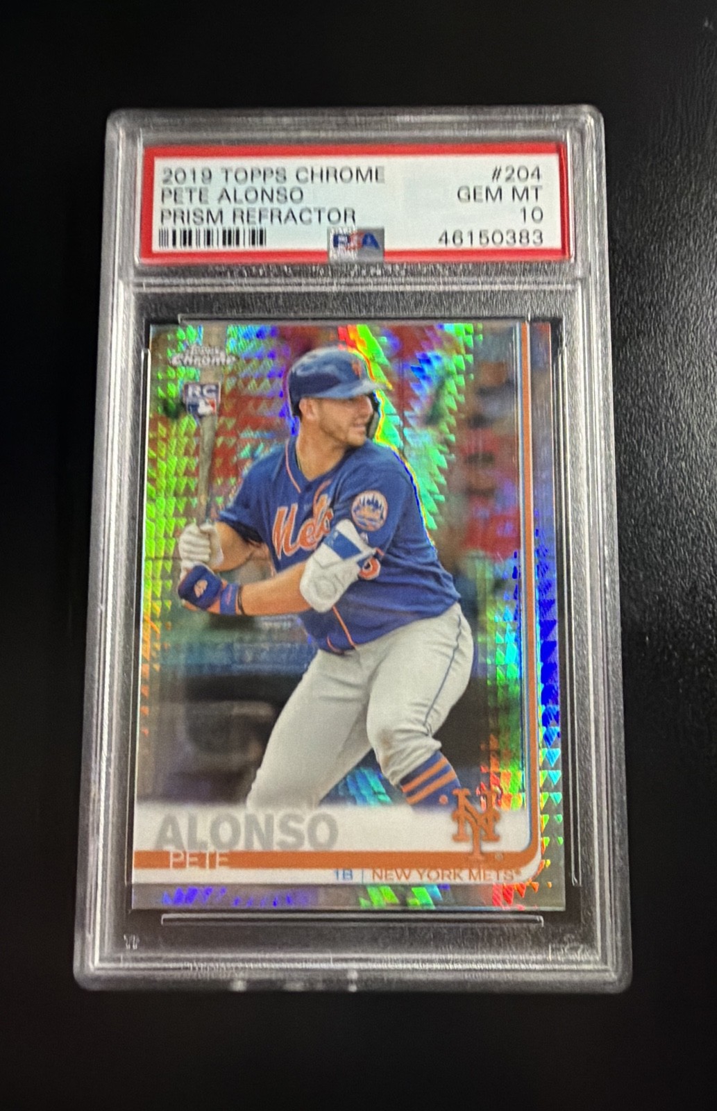 2019 Topps Chrome - Pete Alonso #204 Prism Refractor (RC)