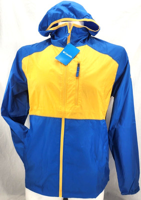 NEW Columbia Flash Forward Windbreaker Yellow Blue Lightweight Jacket Men's XL