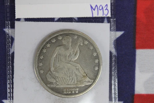 1877 Liberty Seated Half Dollar - Very Good Condition (M93)