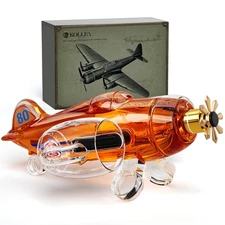 Kollea Gifts for Men Dad, Fighter Aircraft Whiskey Decanter Set with 2 Detach...