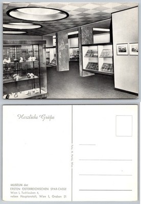 Vienna Austria Erstes Sparkasse Museum Interior Art Exhibit Postcard H. Partaj
