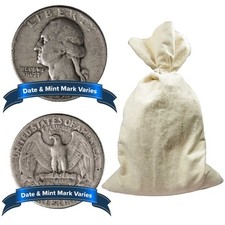 Bag of 400 - $100 Face Value Full Dates 90% Silver Washington Quarters