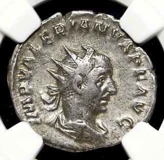 ROMAN EMPIRE. Valerian I AD 253 260. Silver Antoninianus NGC VF