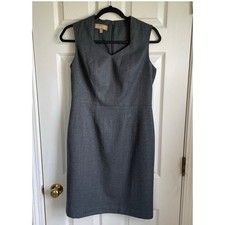 Talbots Luxe Italian Flannel Sheath Dress Sz 6P Sleeveless Quiet Luxury Gray