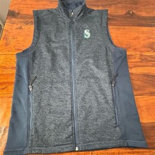 Seattle Mariners Men's Varsity Jacket Vest Blue Full-Zip Size M