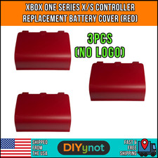 Xbox One S / X Controller Battery Cover Door Lid Replacement Lot of 3   Red