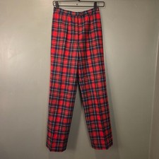 Vntg Pendleton Wool Red Tartan Plaid High Waist Straight Leg Pants Size 6 25x29