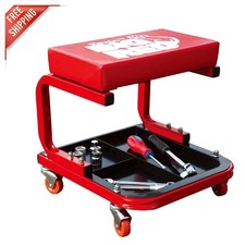 Torin Tr6300 Red Rolling Mechanic Stool - Padded Creeper Seat With Tool Tray Torin Tr6300 Red Rolling Mechanic Stool - Padded Creeper Seat With Tool Tray