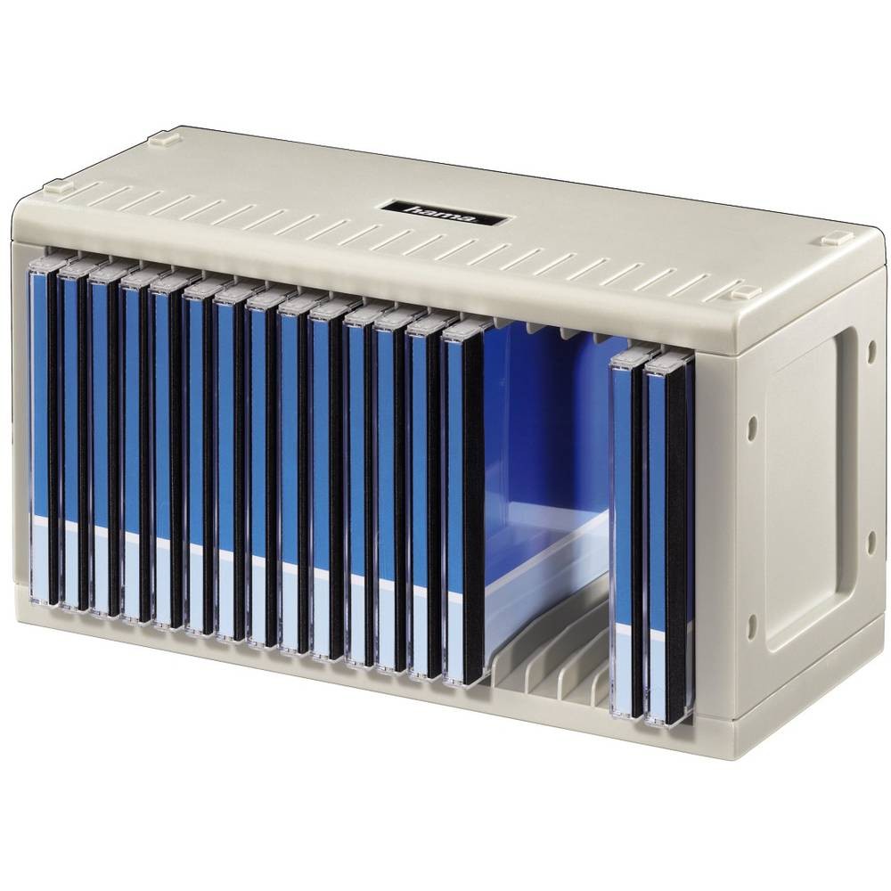 Range CD Hama gris pour organiser la discothèque de votre bureau