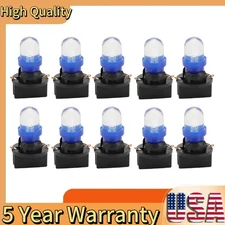 10* Blue T10 168 194 LED Bulbs Instrument Gauge Cluster Dash Light W/ Sockets