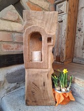 Windlicht Laterne Altholz 60 cm Eiche Holzbalken  Lampe Säule Handmade kerz Deko