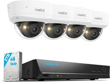 Reolink 5MP 8CH Home Security Camera System, 4pcs 5MP IK10 Vandalproof PoE Cams