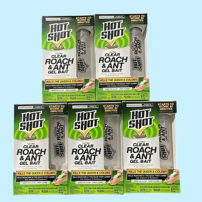 Hot Shot 2.5 oz Ultra Clear Ant and Roach Gel Bait (LOT Of 5) Z