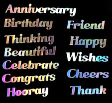 Slimline Word Phrase Silhouette Paper Die Cut Scrapbook Embellishment Journal