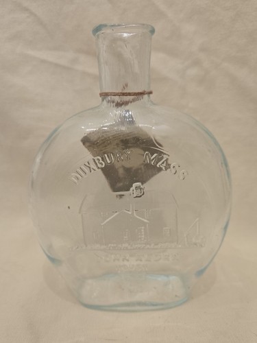 VINTAGE JOHN ALDEN DUXBURY MASS HOUSE BOTTLE CLEVENGER BROS GLASS WORKS