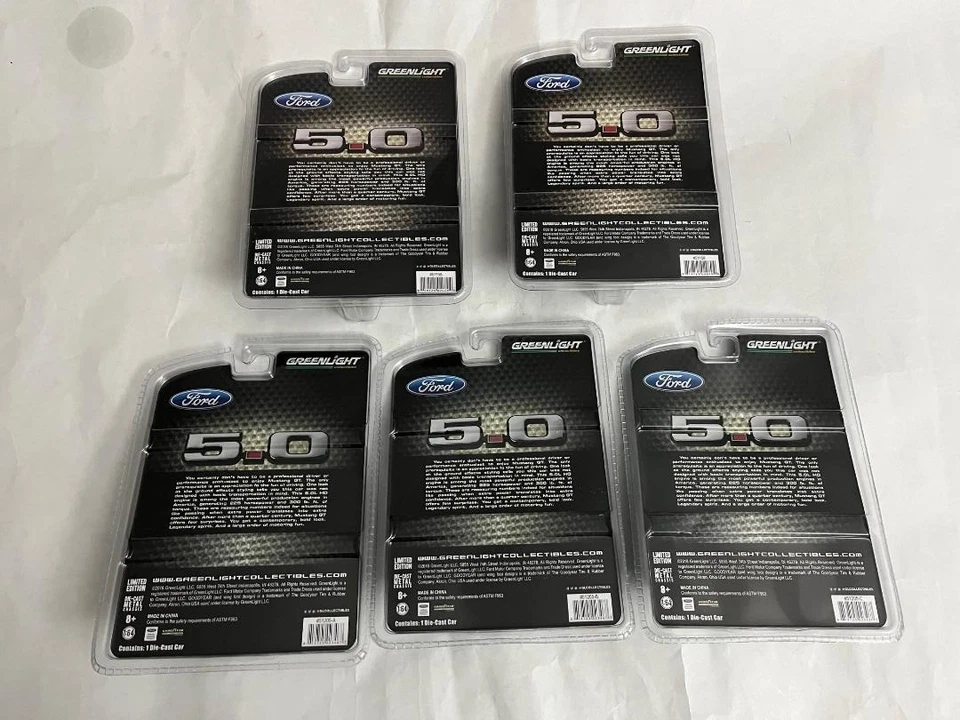 NOS SEALED Greenlight 1991 Ford Mustang 5.0 Black Stripes Foxbody GT FREE LOT 5 - Image 2 of 2