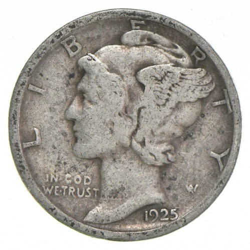 VG+ 1925-S Mercury 90% Silver Dime *0684