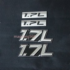 2x Small + 2x Big Black 1.7L Chrome Silver Metal Sticker Badge Decal Emblem Door
