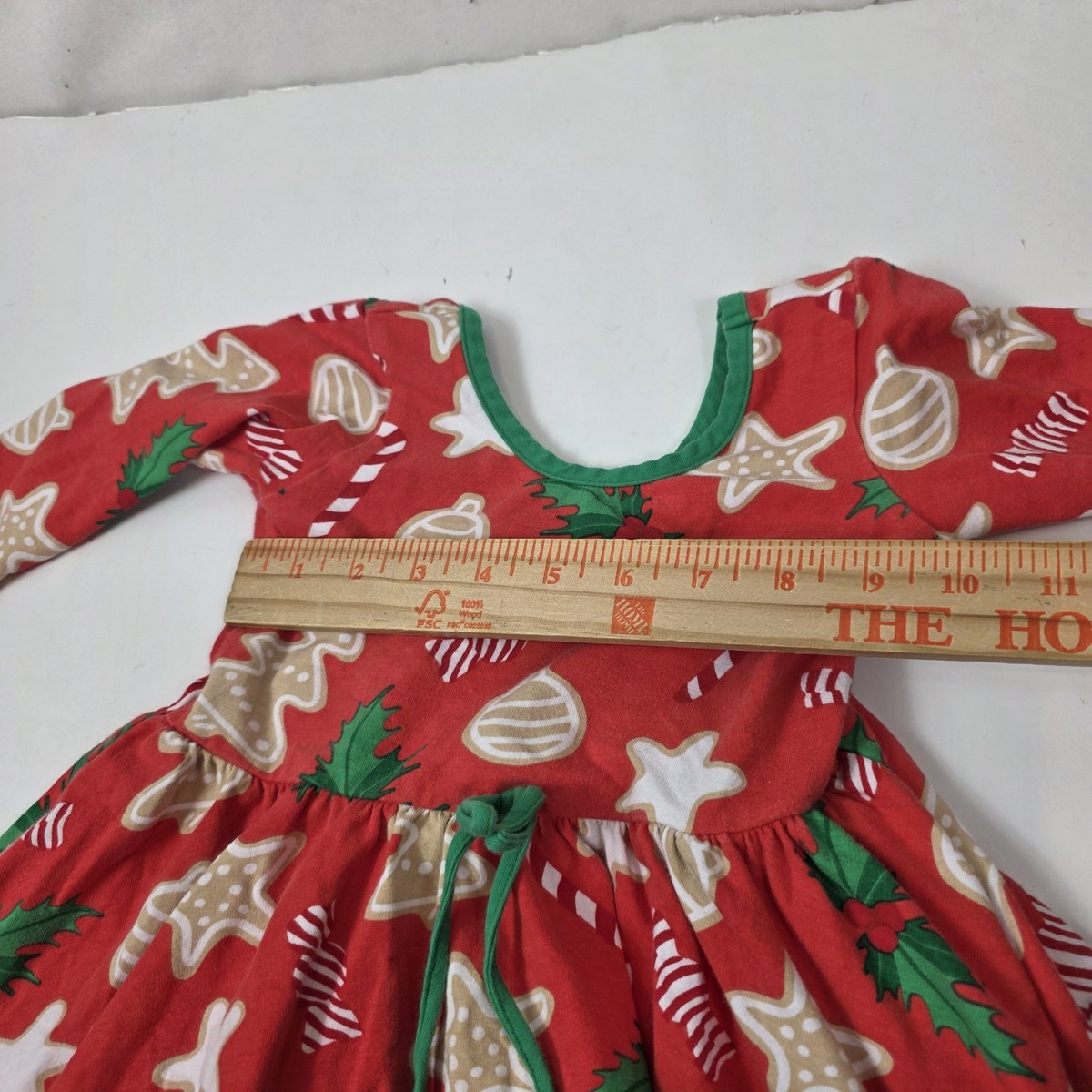 eleanor rose girl's dress christmas cookies holly 4-5 red | eBay