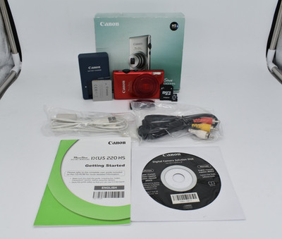 Canon PowerShot ELPH 300 HS 12.1MP Red Digital Camera Complete Bundle - TESTED  