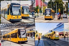 4 Fotos Straßenbahn Dresden Tram Triebwagen 232 8. DVB Stadtbahn ÖPNV Verkehr