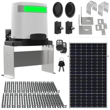 Blütezeit 1400lb Chain Sliding Gate Opener with 25W Solar Panel, Battery, WiFi