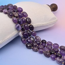 Purple Amethyst Oval Beads 10-17mm Jewelry Making 15.5 Inch Strand