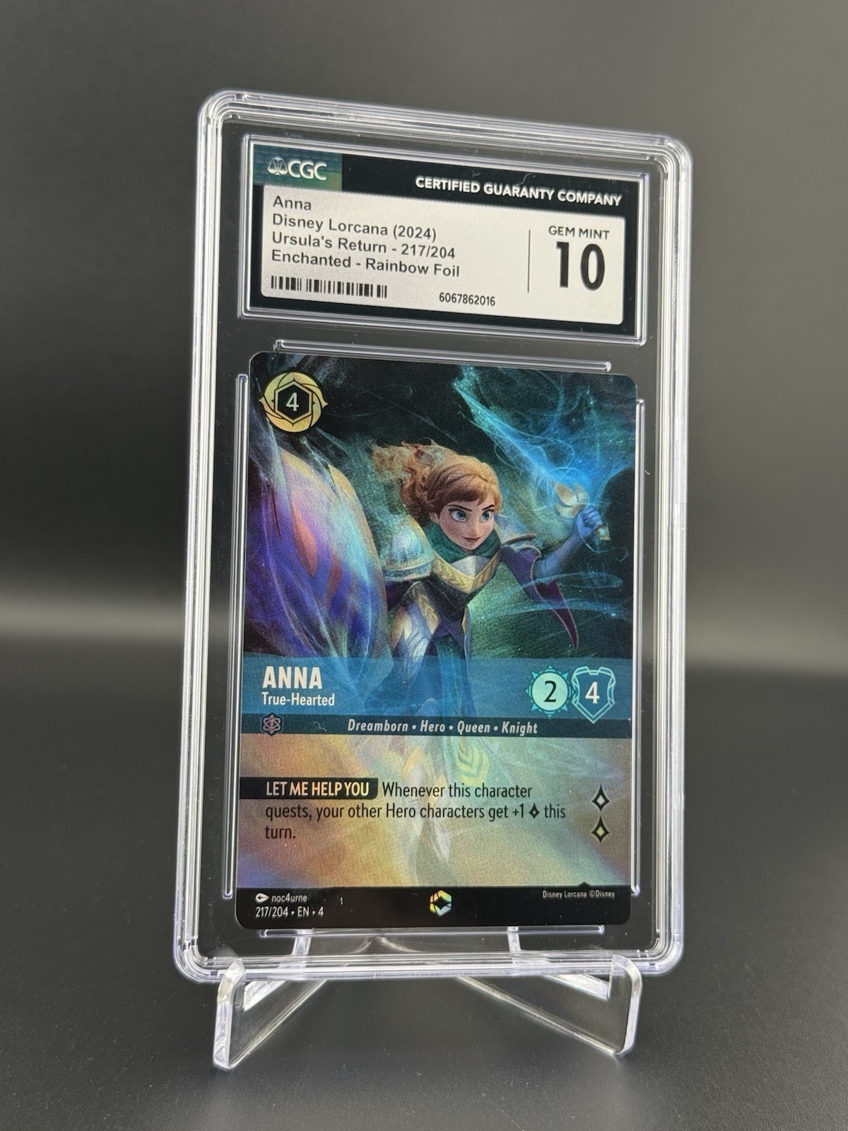 Anna - True-Hearted Enchanted 217/204 Disney Lorcana Ursula's Return Gem CGC 10