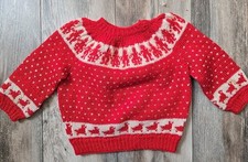 Kids hand-knit Wool sweater children jumper Fair Isle Chest 28"