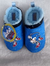 Sonic Kids Slip-On Blue Slippers US 13/1 Sonic the Hedgehog ECS03110NR