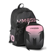 Messi Kids 17" Backpack with Lunch Box Black School Supplies New Ships Fast