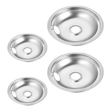 2 8-Inch and 2 6-Inch Chrome Drip Bowl Pans  W10278125 W10196405 and W10196406